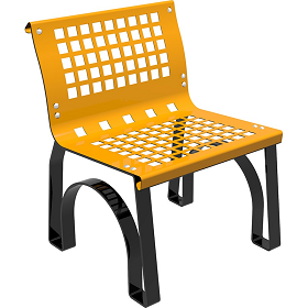 silla urbana de metal modelo sergin en color amarillo sin apoyabrazos